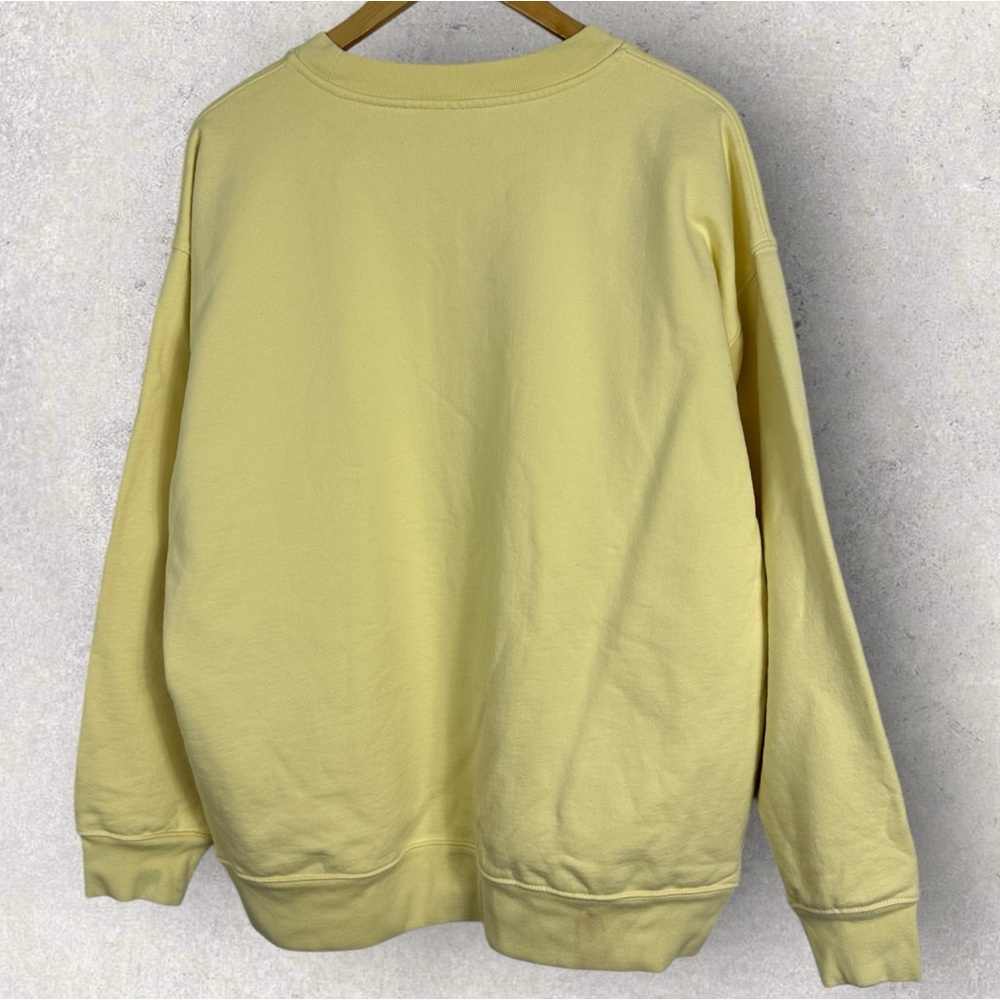Aritzia TNA Extra Fleece Perfect Crew Sweatshirt Yellow Size 2 Womens Medium‎ M - Picture 10 of 11